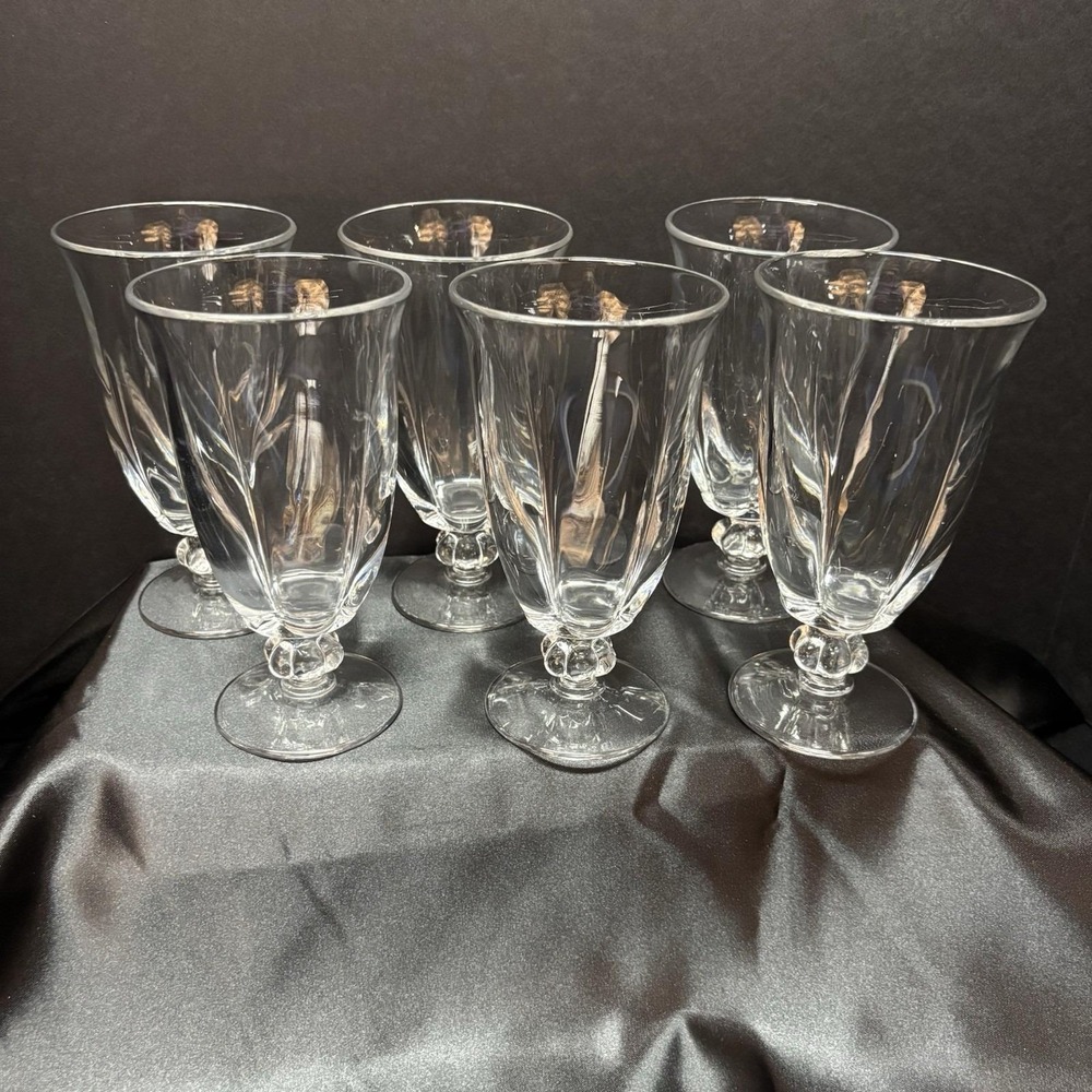 Vintage Tiffin Franciscan CANTERBURY 6 1/2" Iced‎ Tea Goblets EUC, RARE (6)